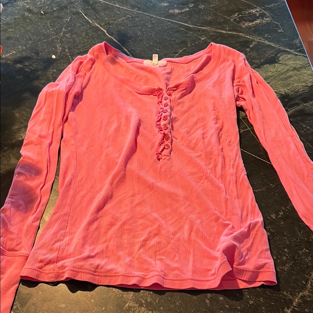 Women's Pink Long Sleeve Top